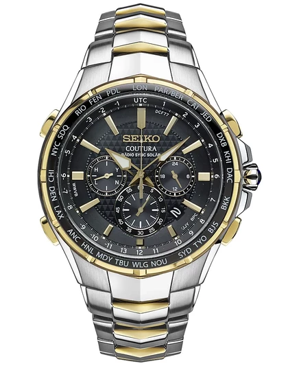 Мужские часы Seiko SSG010 45 мм радиосинхр., двухцветные