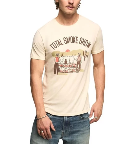 Мужская футболка Lucky Brand Total Smoke Show с графикой, песочно-бежевая