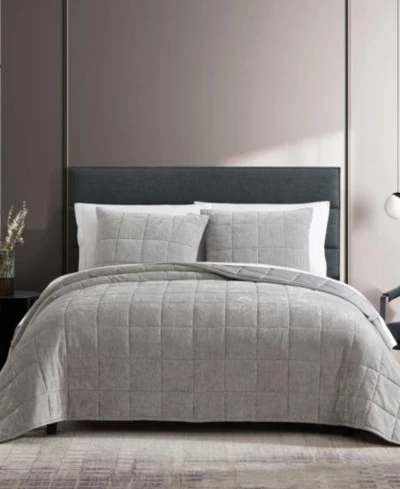 Комплект стеганого покрывала Vera Wang Chenille Box Solid