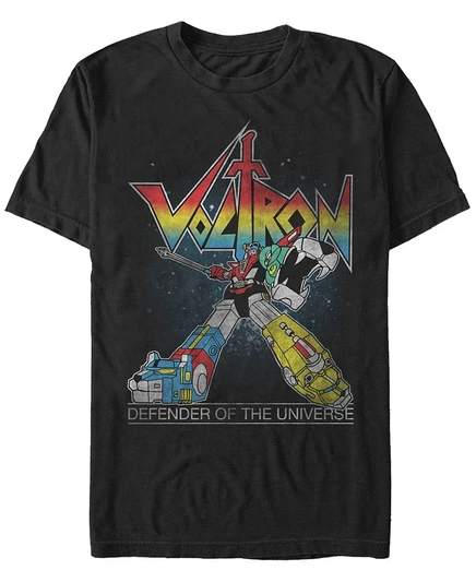 Мужская черная футболка с коротким рукавом Voltron: Defender of the Universe Rainbow Defender Of The Universe black