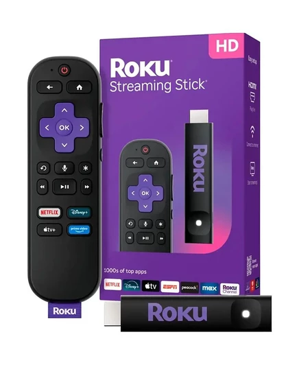ROKU Streaming Stick HD с голосовым пультом дистанционного управления черный