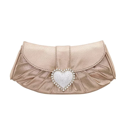 Женский клатч Nina Crystal Heart, бежевый