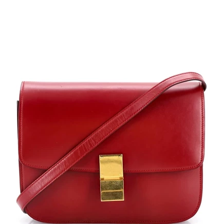Женская сумка Pre-Owned Celine Classic Box средняя, красная