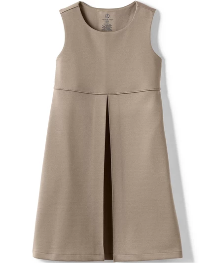 Джемпер в складку от Lands' End Big Girls Ponte длиной до колена khaki