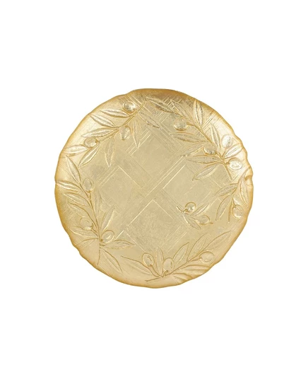 Салатная тарелка Vietri Moon Glass Olive 21 см, золотистая