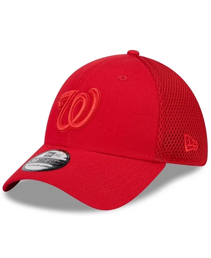 Мужская кепка New Era Red Washington Nationals Tonal Team Neo 39 THIRTY Flex красного цвета
