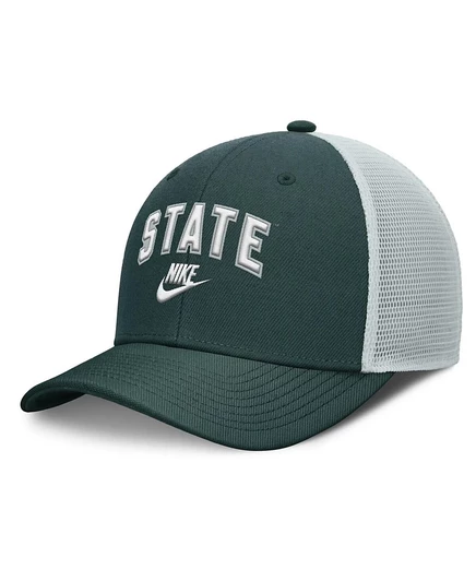 Мужская зелено-серая шляпа Nike Michigan State Spartans Legacy Arch Rise Performance для дальнобойщиков с регулируемой посадкой multi