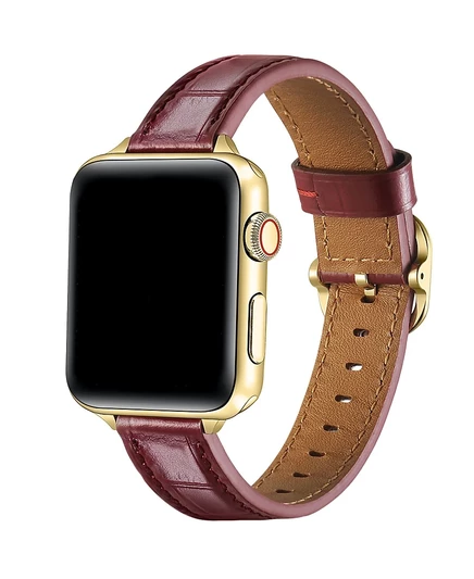 Ремешок из крокодиловой кожи Posh Tech Carmen Skinny для Apple Watch красный