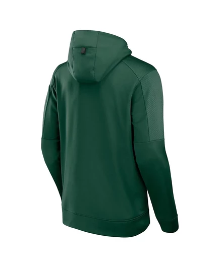 Мужская толстовка Fanatics Hunter Green Milwaukee Bucks Baller Defender Performance с капюшоном на молнии hunter green, black