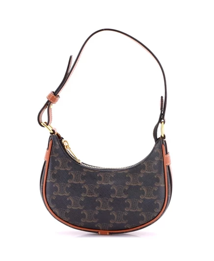 Женская мини-сумка Pre-Owned Celine Mini Ava Triomphe из покрытого холста, коричневая