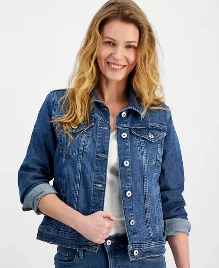  Женская классическая джинсовая куртка, созданная для Macy's llex