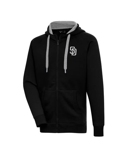 Мужская черная куртка с капюшоном на молнии San Diego Padres Metallic Victory от Antigua  black