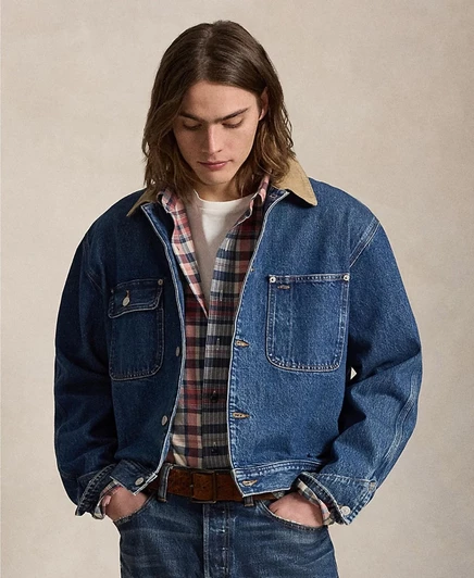 Мужская джинсовая куртка Polo Ralph Lauren синего цвета