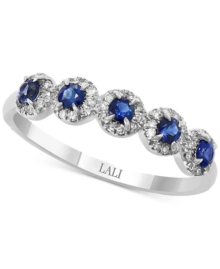 Кольцо LALI Jewels, сапфиры, бриллианты, белое золото