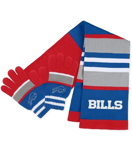 Женский комплект шарф и перчатки Buffalo Bills, мультицвет