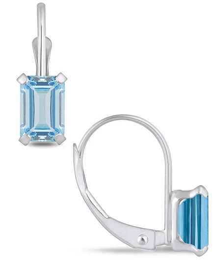 Серьги Macy's Aquamarine 10K золото с аквамарином
