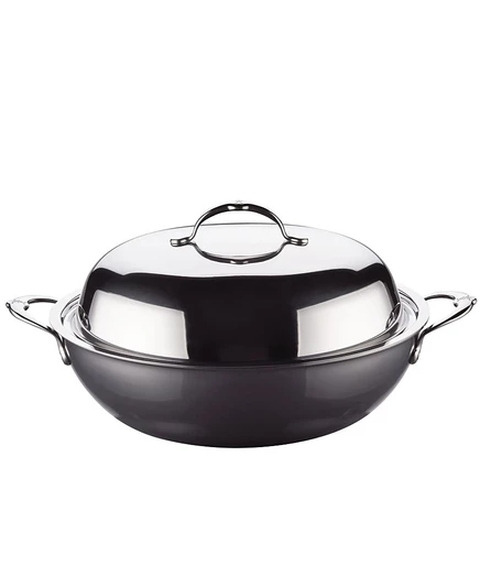 Вок Hestan NanoBond 14″ титаново-стальной с крышкой, серый