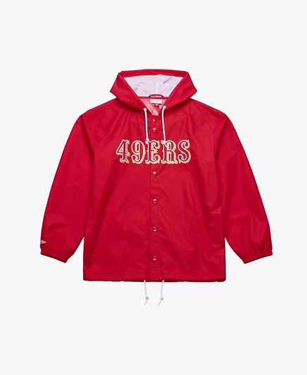 Мужская куртка Mitchell & Ness Coaches с капюшоном, красная