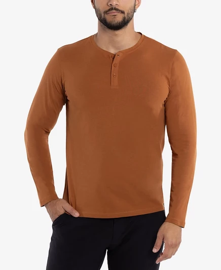 Мужская футболка-хенли XRAY Long Sleeve, коричневая