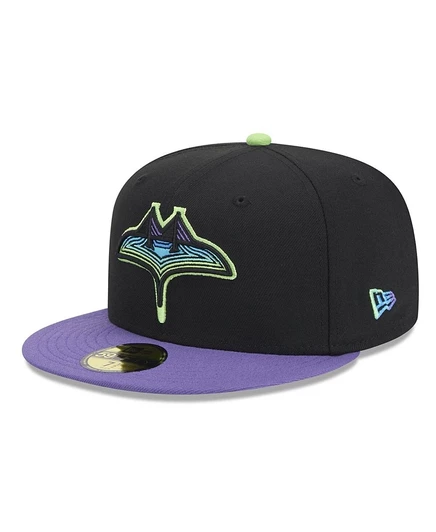 Мужская черная шляпа New Era Tampa Bay Rays 2024 City Connect 59 размера 