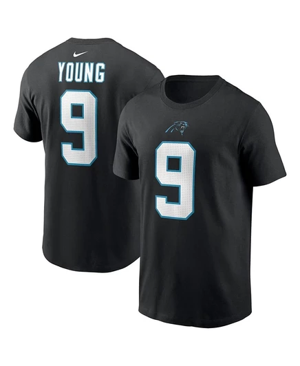 Мужская футболка Nike Bryce Young Black Carolina Panthers с выбором игрока в первом раунде драфта НФЛ 2023 года с именем и номером игрока black