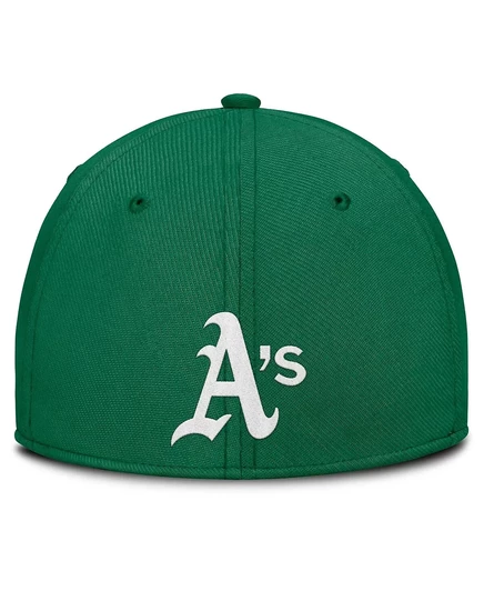 Мужская кепка Nike Green/Gold Oakland Athletics Rise Swoosh Performance Flex от Nike green, gold