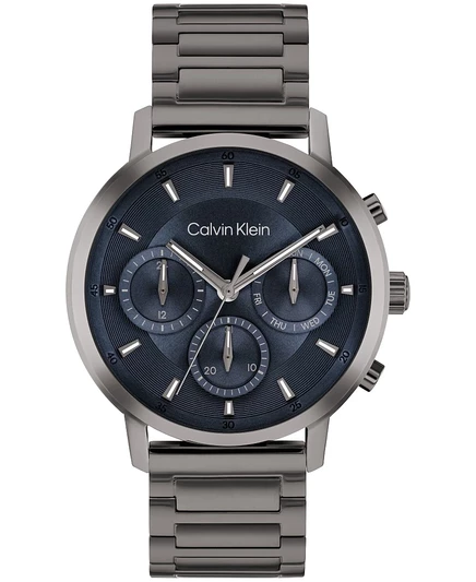Мужские часы-браслет Calvin Klein из серой стали с ионным покрытием, 41 мм