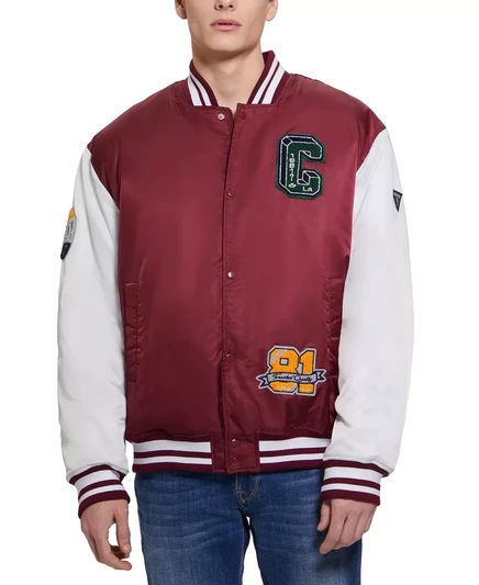  Мужская куртка-бомбер Tyler Varsity vino & white