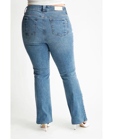 Джинсы Slink Jeans Plus Size с высокой посадкой и разрезом по внутреннему шву 32 дюйма - Evelyn