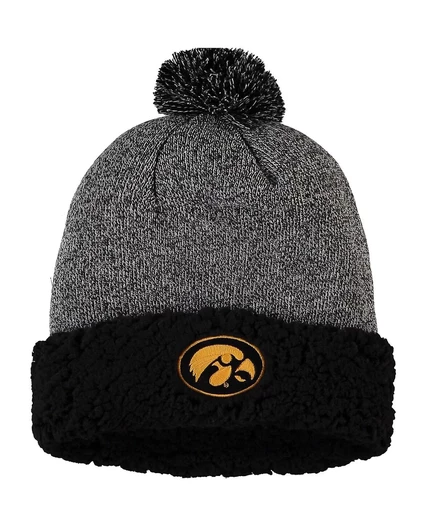 Женская вязаная шапка Top of the World Iowa Hawkeyes с помпоном, черная