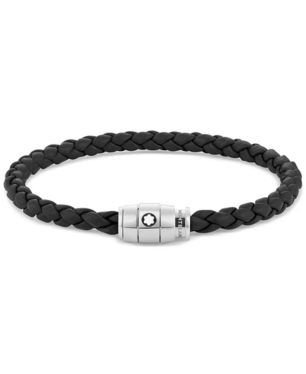 Плетеный кожаный браслет Montblanc черный
