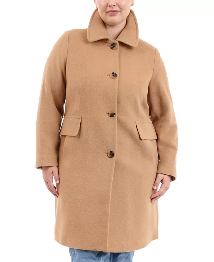 Однобортное пальто Walker большого размера, созданное для Macy's camel