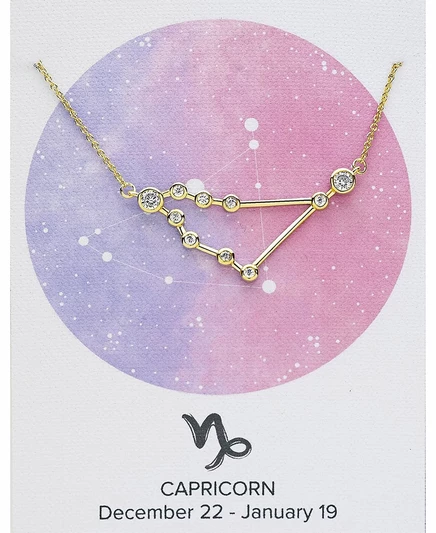 Женское колье When Stars Align Constellation из 14-каратной золотой пластины capricorn