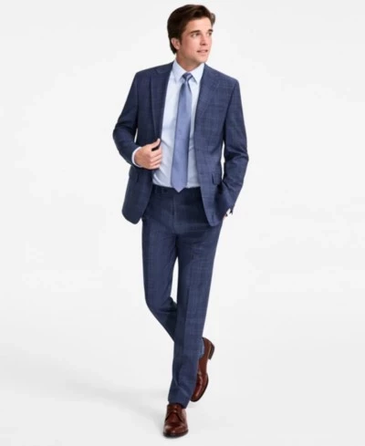 Мужской костюм Calvin Klein slim fit, шерсть, клетка