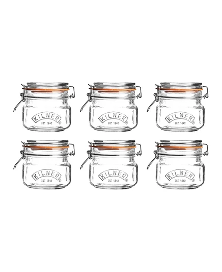 Банка с квадратной крышкой Kilner, 17 унций, набор из 6 банок