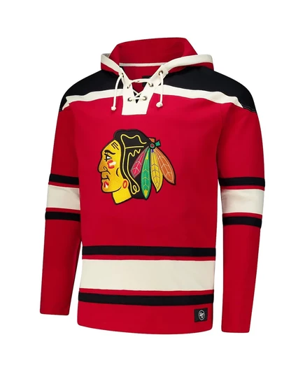 Мужская толстовка с капюшоном Connor Bedard Red Chicago Blackhawks на шнуровке Big Tall red