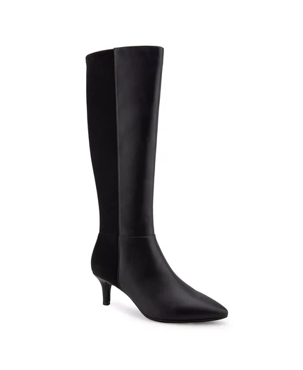  Женские эпические высокие сапоги из двух видов овечьей шерсти black smooth faux leather-polyurethane