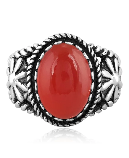 Кольцо American West Jewelry с красным ониксом, серебро 925