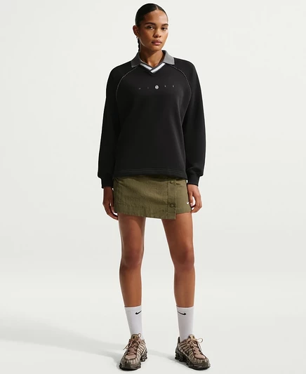 Женская оверсайз поло Nike Phoenix Fleece, черная