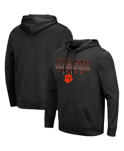 Мужская черная толстовка-пуловер Clemson Tigers Blackout 3.0 с капюшоном black