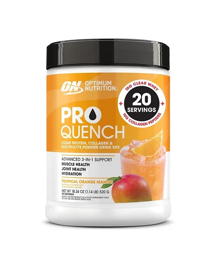 Протеиновый порошок Optimum Nutrition Pro Quench Whey + коллаген, Тропический апельсин Манго, 20 порций белого