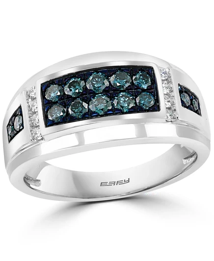 Мужское кольцо EFFY 14K с бриллиантами 0,75 карат, синее