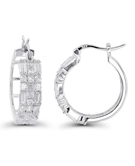 Серьги-кольца Macy's с фианитами, белые