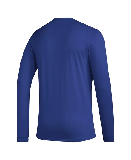 Мужская футболка с длинным рукавом Adidas Royal Kansas Jayhawks Primary Locker с логотипом перед игрой royal