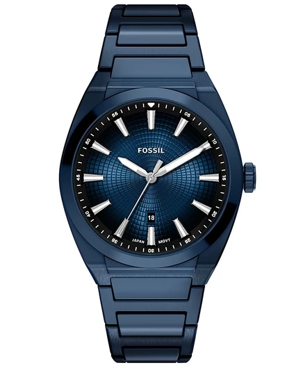 Мужские часы Fossil Everett кварцевые 42 мм, синие