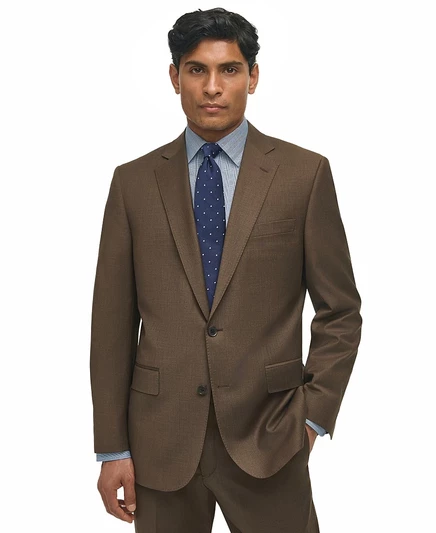 Мужской пиджак Brooks Brothers классический шерстяной смесовый, коричневый