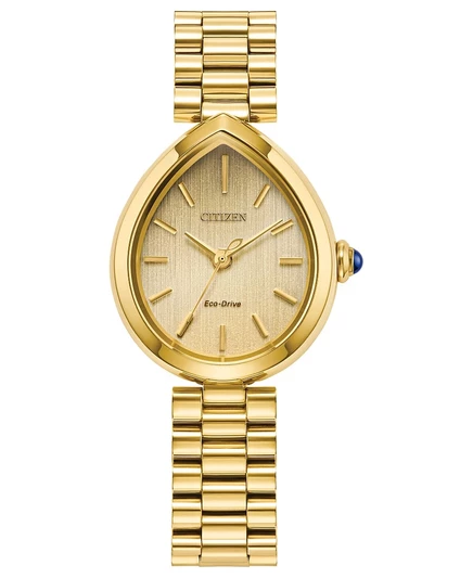 Женские часы Citizen Eco-Drive Classic Rainell с золотым браслетом из нержавеющей стали, 26 мм