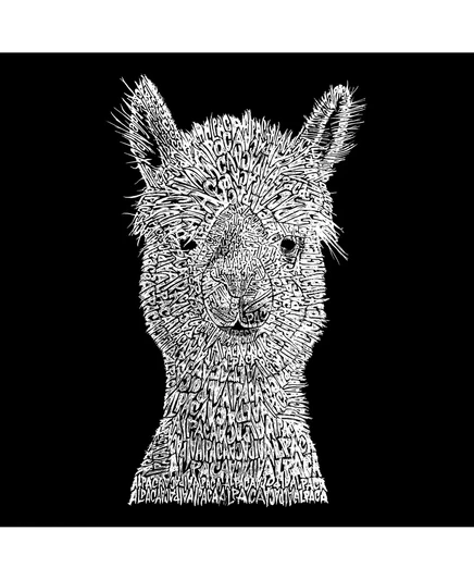 Мужская футболка LA Pop Art Alpaca с длинным рукавом, черная