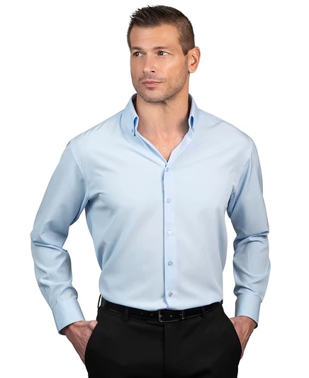  Мужская приталенная рубашка Supershirt Dress Shirt blue