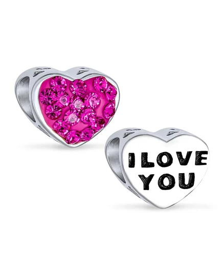 Шарм Bling Jewelry «I Love You Princess», серебро, розовый